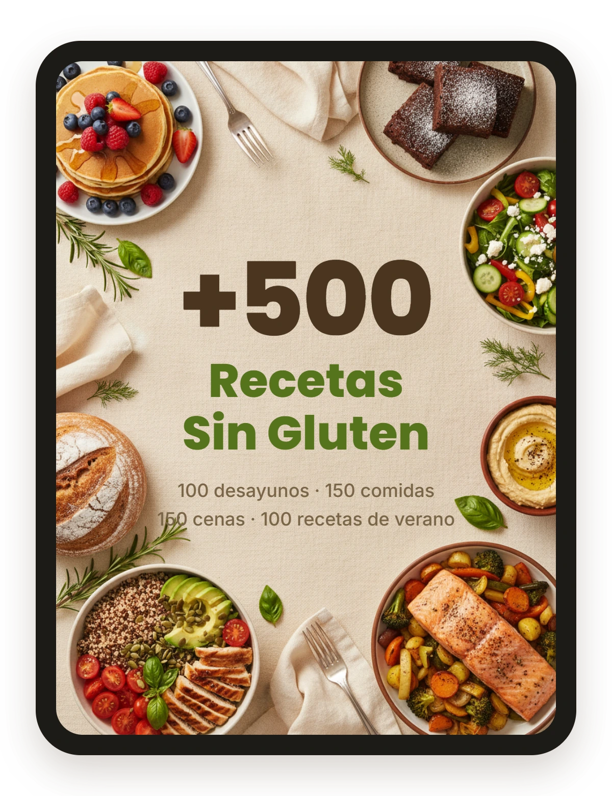+500 Ideas de Recetas Sin Gluten